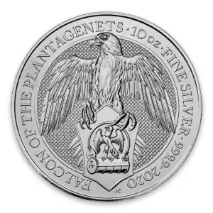2020 10oz Britain Silver Queen's Beast : The Falcon of the Plantagenets (2)