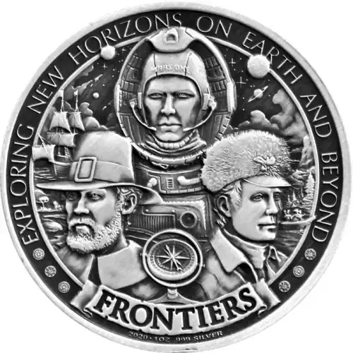 Westward Ho - 2020 Frontiers 1 oz Silver Round (Antique Finish) (3)