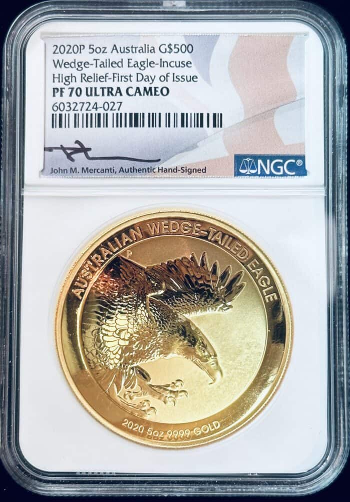 5oz 2020 Gold Australian Wedge Tail Eagle Reverse side scaled