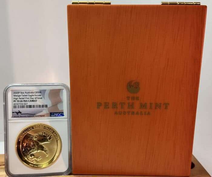 5oz Gold Australian Wedge-Tail Gold Eagle Coin with Case